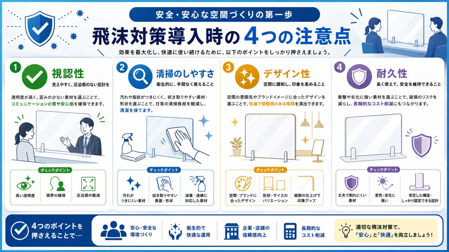 受付の飛沫対策で注意すべきポイント